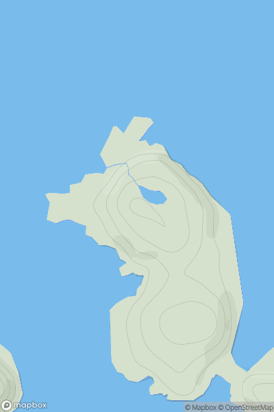 Thumbnail image for The Ward [Shetland Islands] [HU235573] showing contour plot for surrounding peak